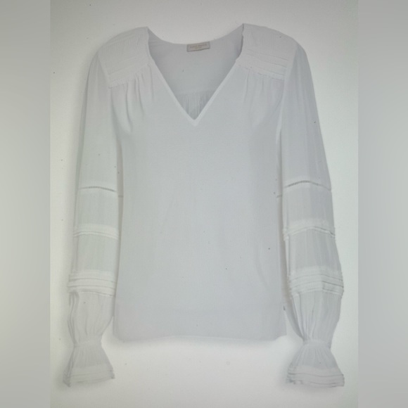 NWT RAMY BROOK Finn Blouse Top Ladder Lace Trim White Small - Picture 4 of 9